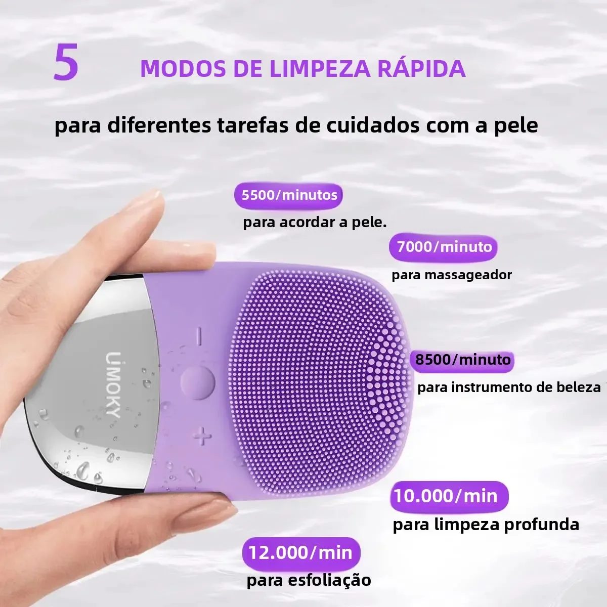 فرشاة تنظيف الوجه الكهربائية من السيليكون، جهاز تنظيف عميق لتدليك الاهتزاز بالموجات فوق الصوتية، قابل لإعادة الشحن عبر USB #4