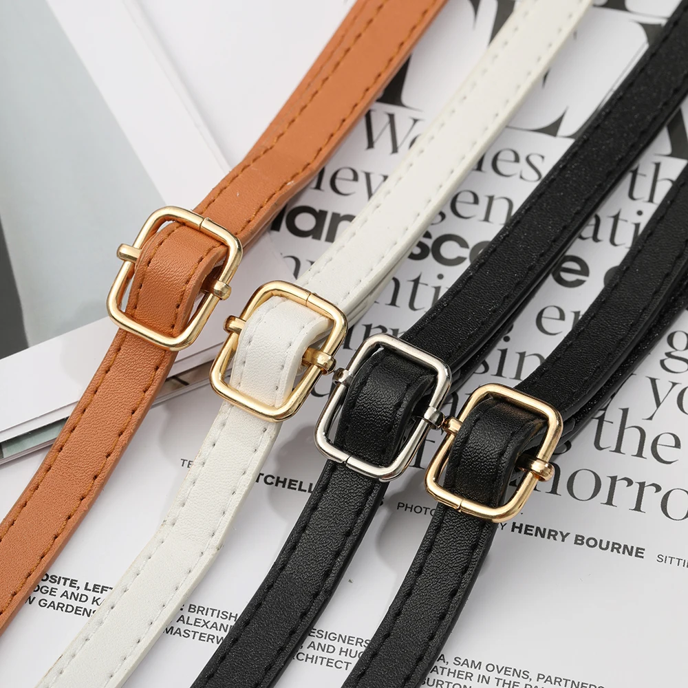 Solid Color PU Shoulder Strap 110-125cm Adjustable Replacement Bag Strap Soft Leather Accessories For Handbags Strap For Bags