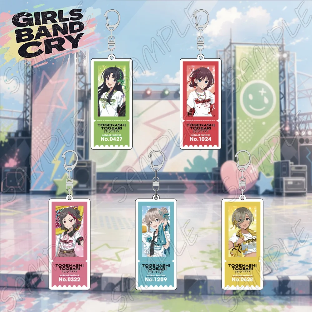 Girls Band Cry Acrylic Keychain Togeari Togenashi Nina Momoka Anime Pendant Keyring School Festival Ticket Badge Bag Charms
