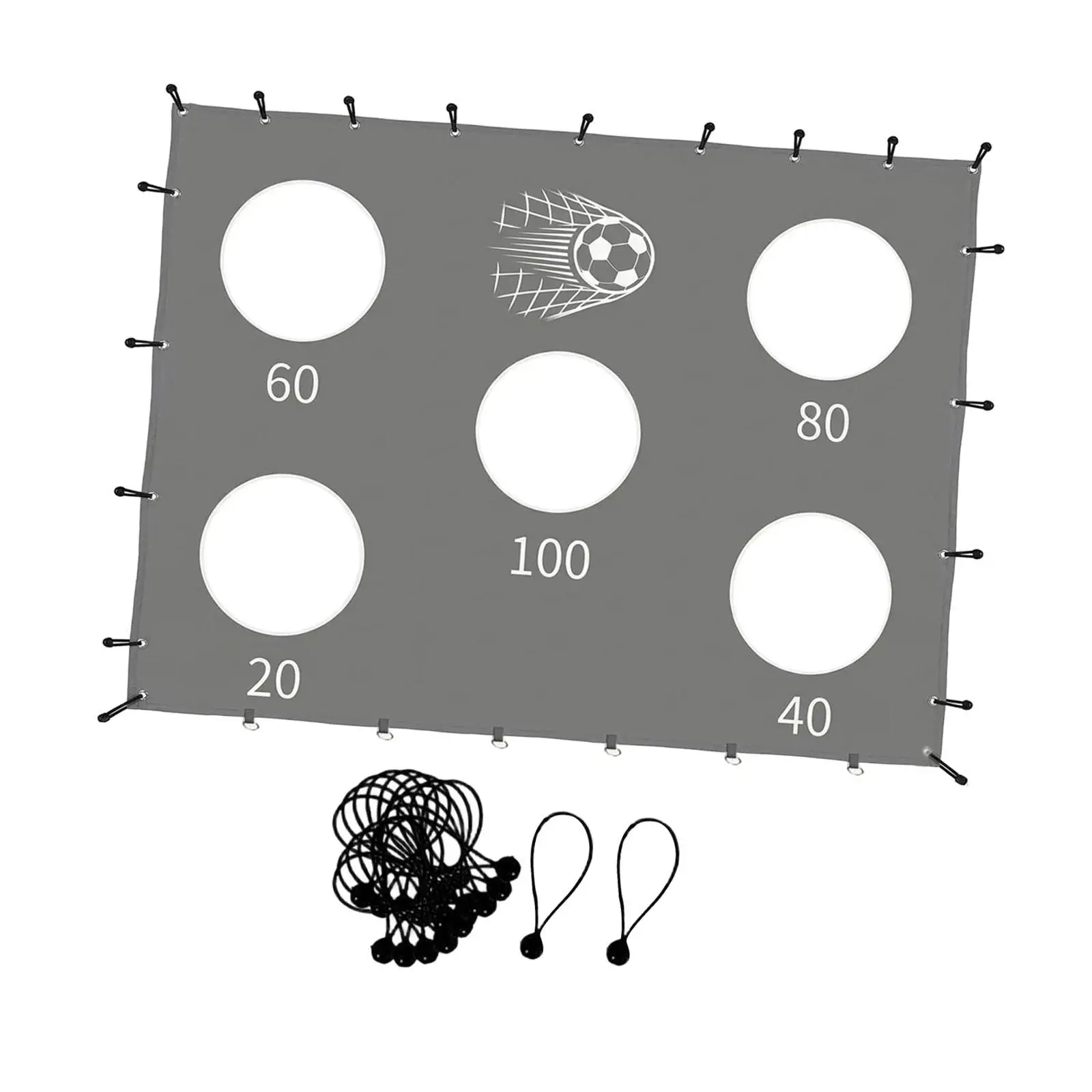 

Soccer Target Sheet Portable Oxford Cloth with Straps Scoring Target Cloth, 5 Goal Area for Park Games Indoor Outdoor