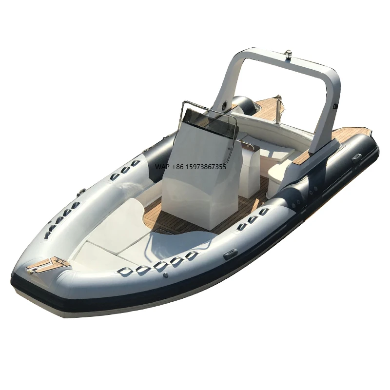 Alto rendimiento océano 22 pies RIB 680 casco en V profundo Orca Hypalon fibra de vidrio RIB barco inflable para pescar