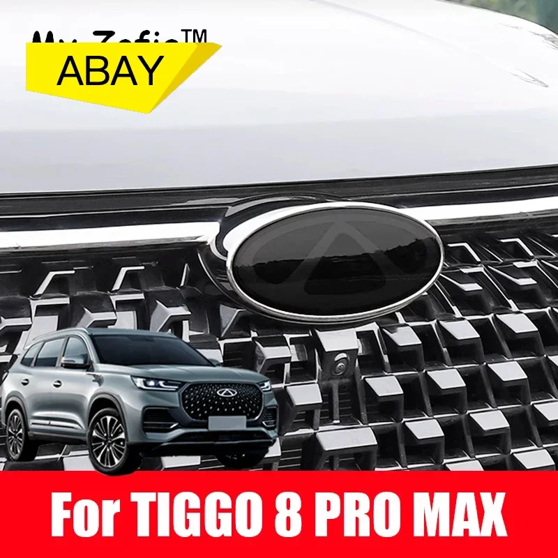 

Fit CHERY TIGGO 8 Pro Max 2023 2024 2025 Car Front Bumper Emblem Badge Decal Black Logo Refit Black TPU Sticker Accessories