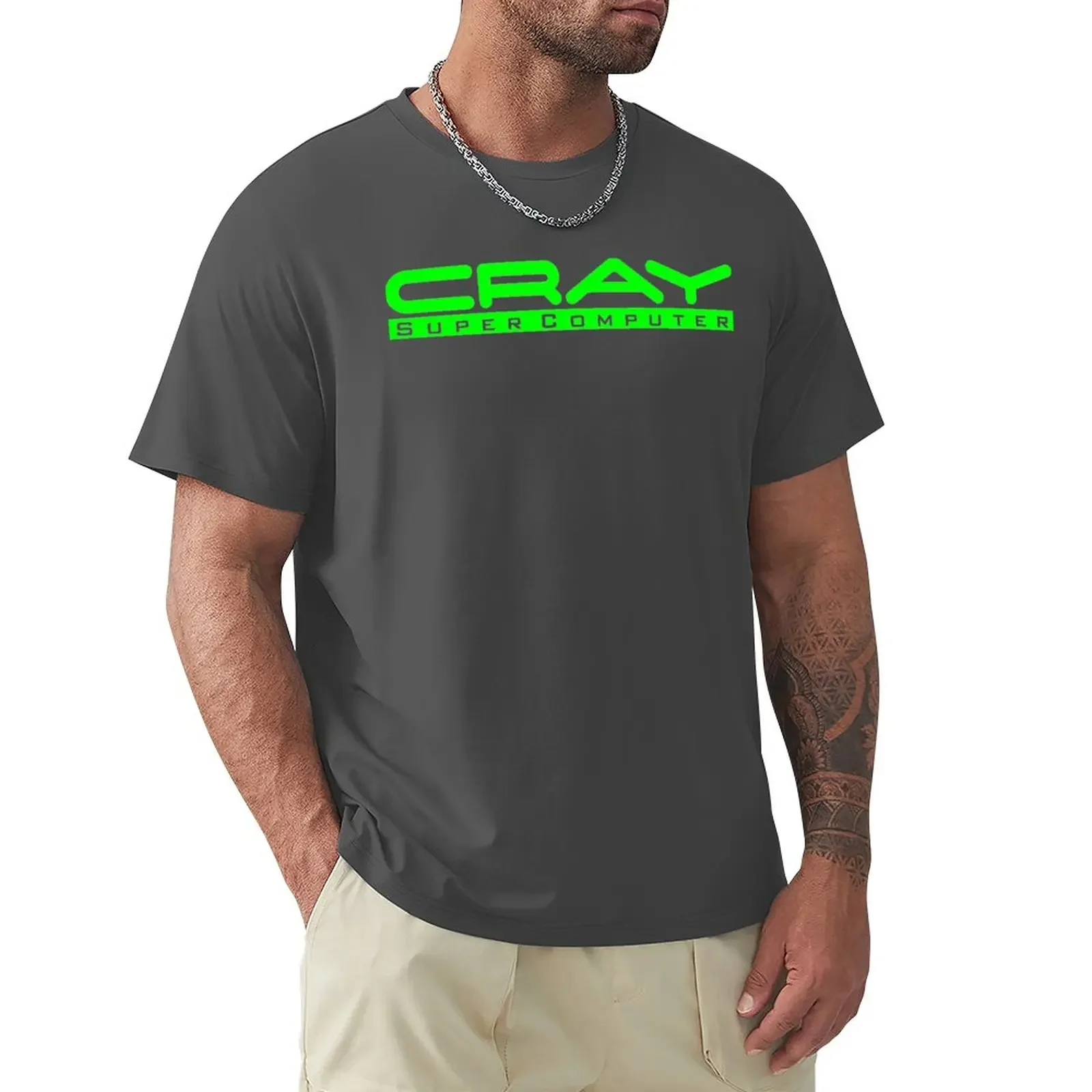 oversized anime men    Cray Super Computer   Short sleeve tee boys white  sports fan oversized t shirt plain black t shirts men