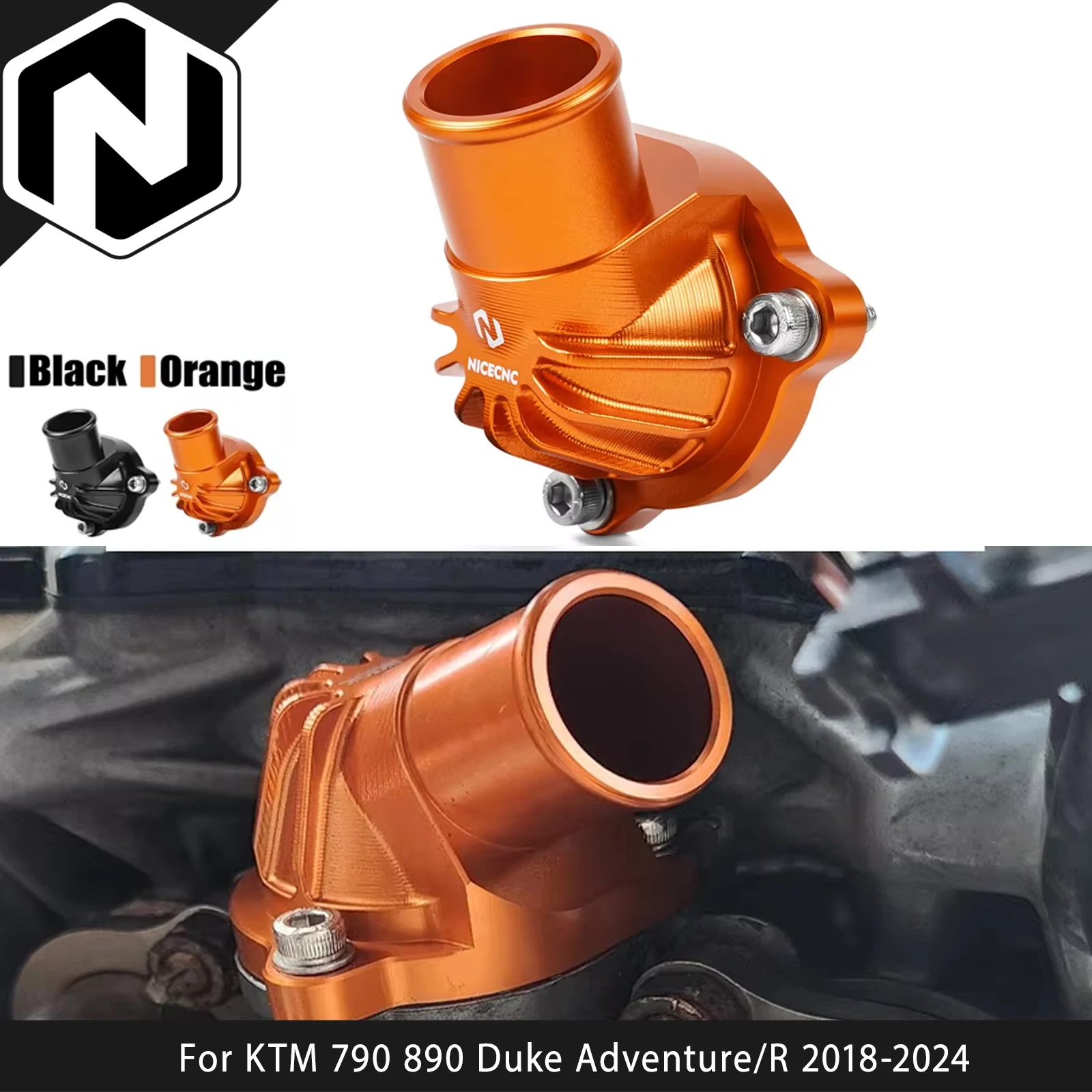 

For KTM 790 890 ADVENTURE / R 790 890 DUKE / R 2018-2025 Thermostat Housing Cover Water Pipe Connection For Husqvarna Norden 901