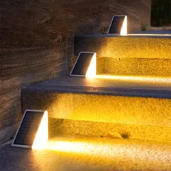 LED Outdoor Solar Light Step Lamp Lens Design Super Bright IP67 waterproof Anti-theft Stair Light Decor Lighting For Garden Deck