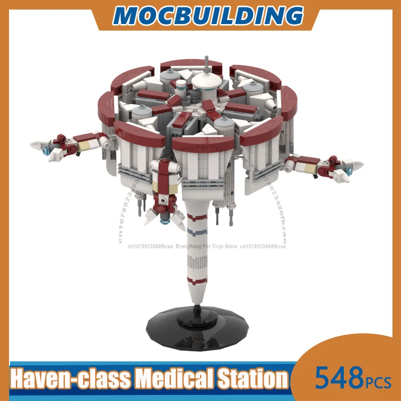 

Медицинская станция Haven-class + 3x франкоклассные фригаты MOC, строительные блоки, сделай сам, сборка кирпичей, модель, коллекция игрушек, подарки, 548 шт.