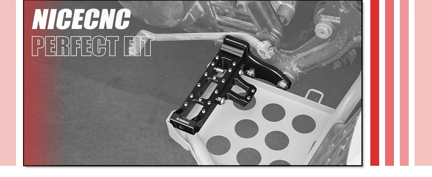 NICECNC Verlängerte, breitere Fußrasten und Kickstarter-Hebel für Yamaha Banshee 350 1987-2006, ersetzt 2GU-15620-01-00, Aluminium – Detail 34