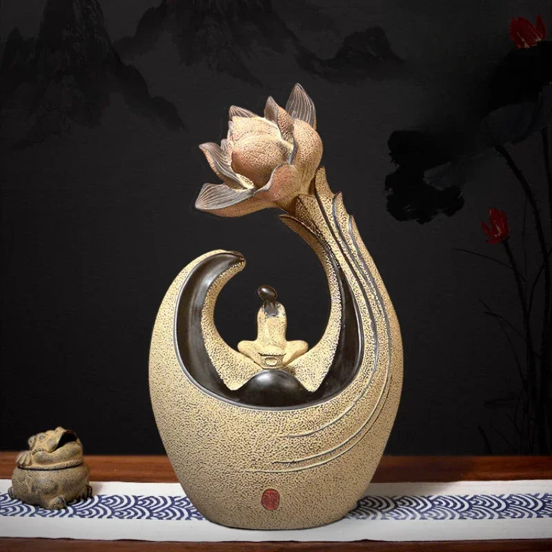 

Home Decoration Office Tea Room Desktop One Flower Fountain Landscape Circulating Water