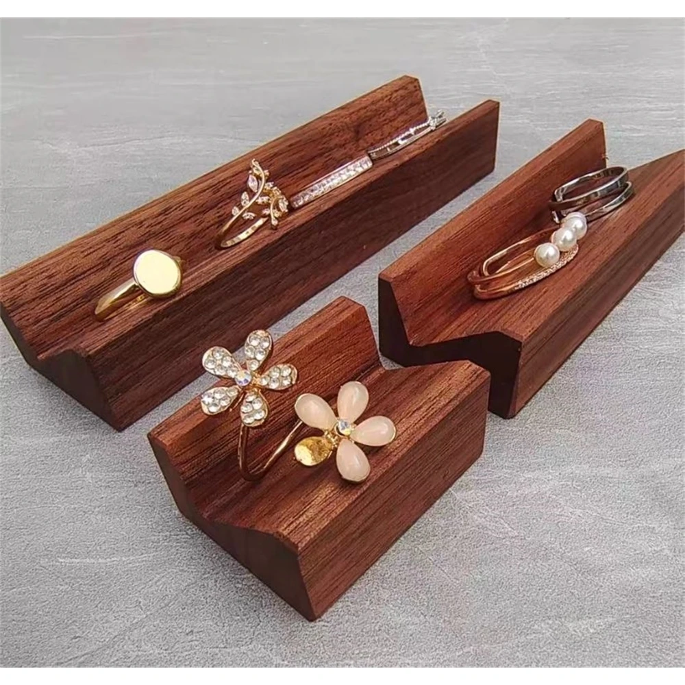 

Black Walnut Earring Display Tray Set Ear Nail Ring Bracelet Holder Table Ring Pallet Wooden Block Display Dish