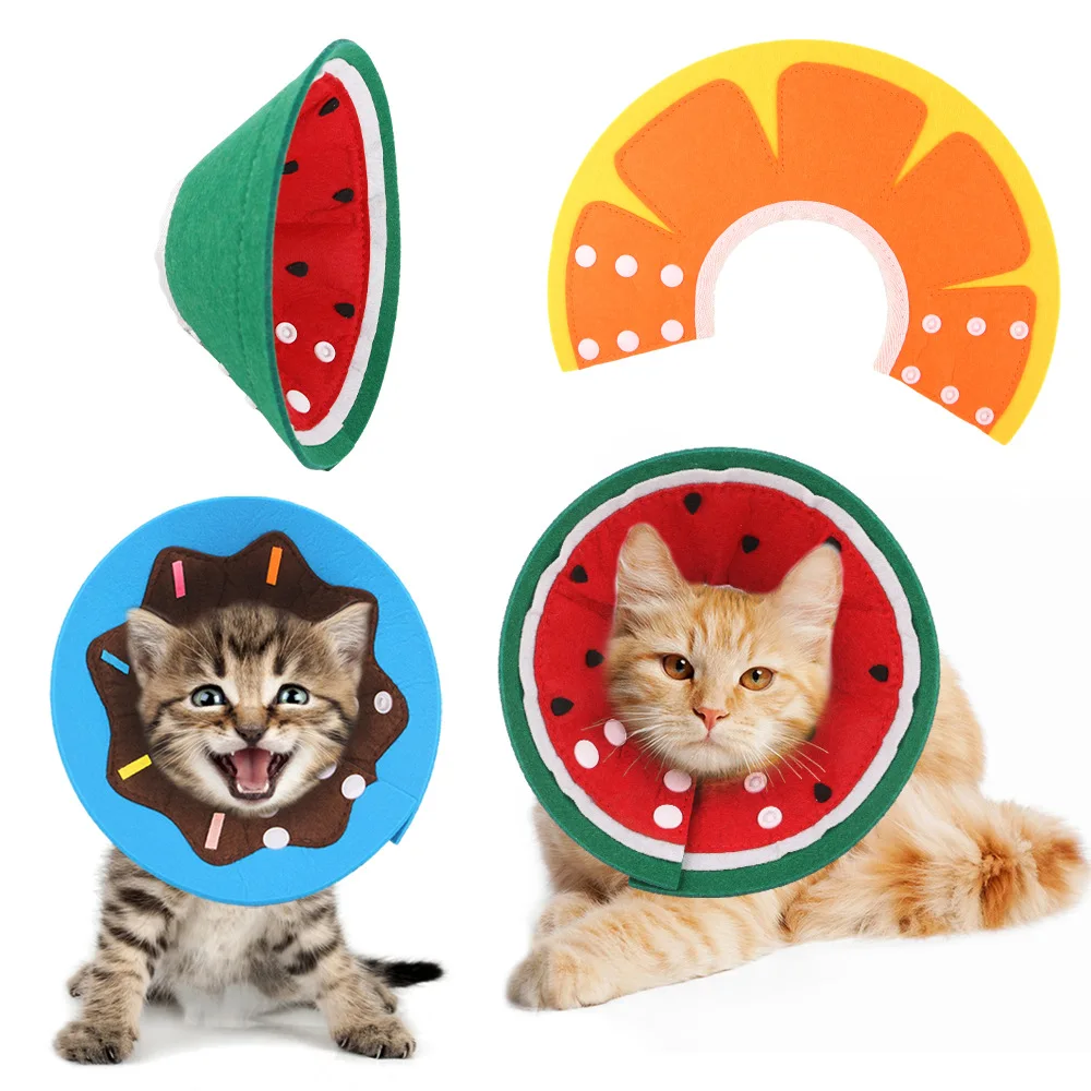 Cat Elizabeth Collar Pet Recovery Cone Soft Anti Bite Neck Cover for Surgery Wound Protection Kitten Accessories for Cats
