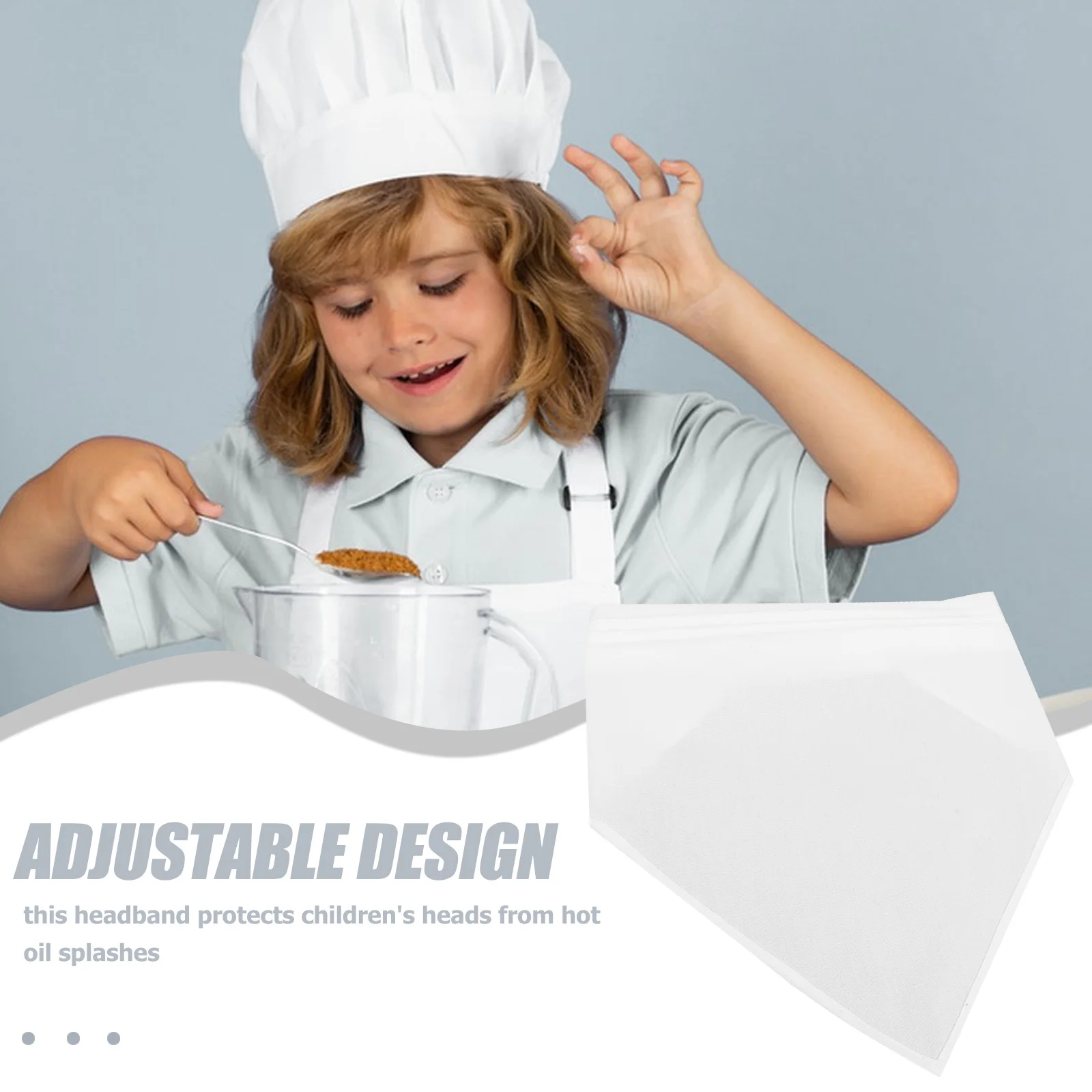 

Children Kitchen Headscarf Chef Bandana Kids Adjustable Triangle Japanese Headband Hair Ties Scarf Large Kitchen Bandana