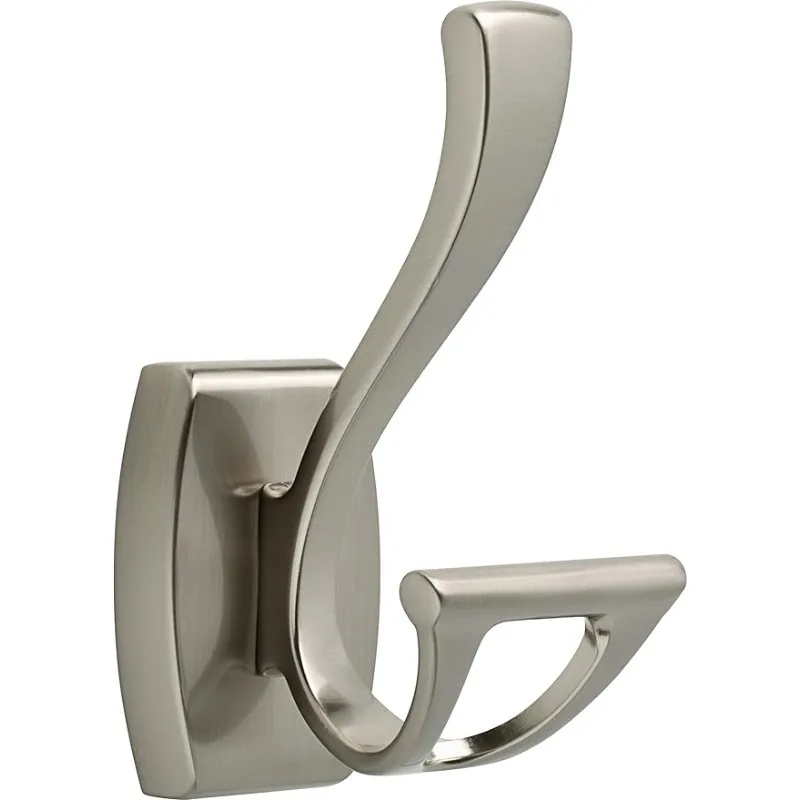 DELTA Dansant Towel Hook, Robe Hook Satin Nickel Towel Holder for Bathroom, Bathroom Accessories, 135241 2.4 x 2.9 x 4.8 Inches