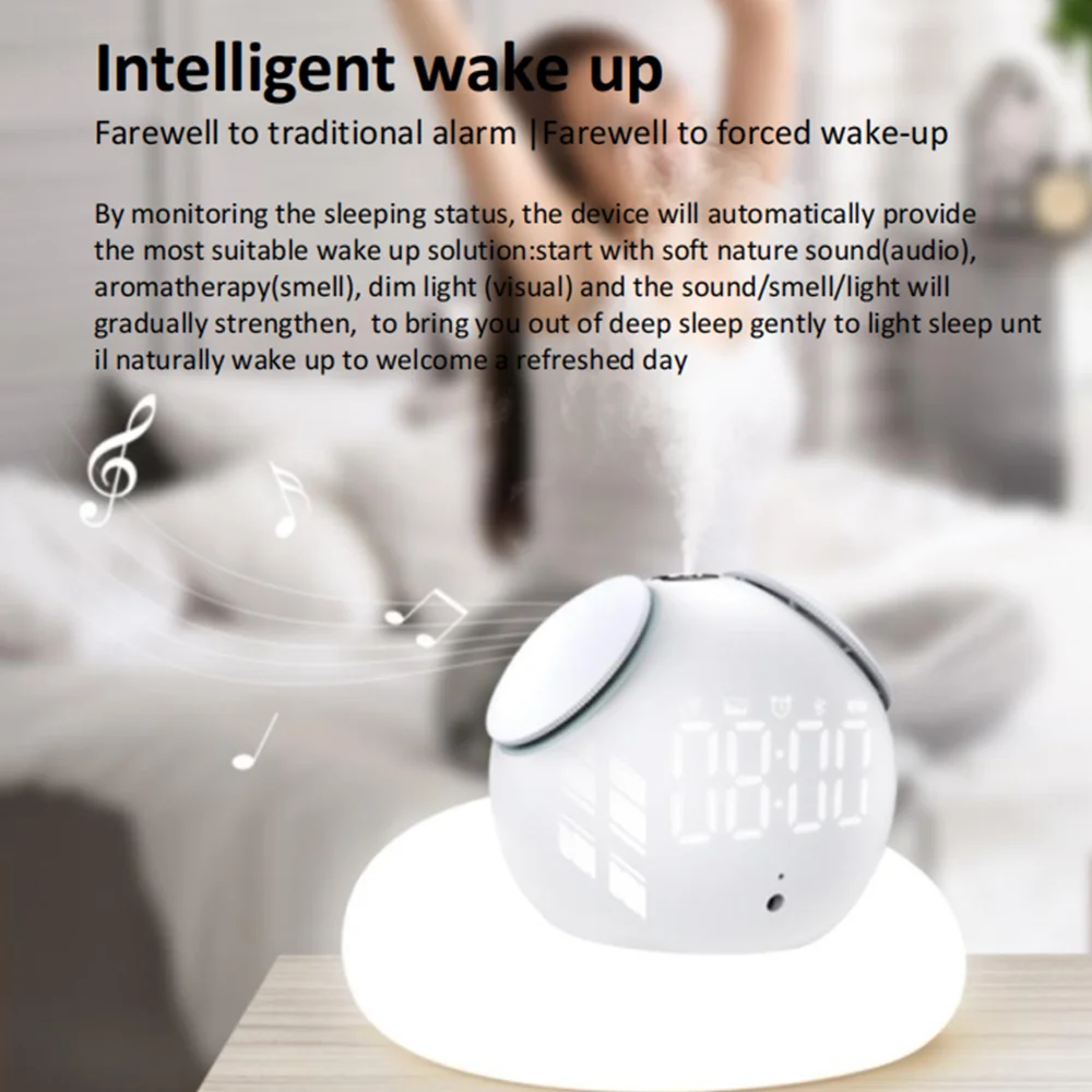 Night Lamp Multifunction Sleep Sound Machine Aromatherapy Diffuser White Noise Sleep Instrument with LED Ambient Light US Plug