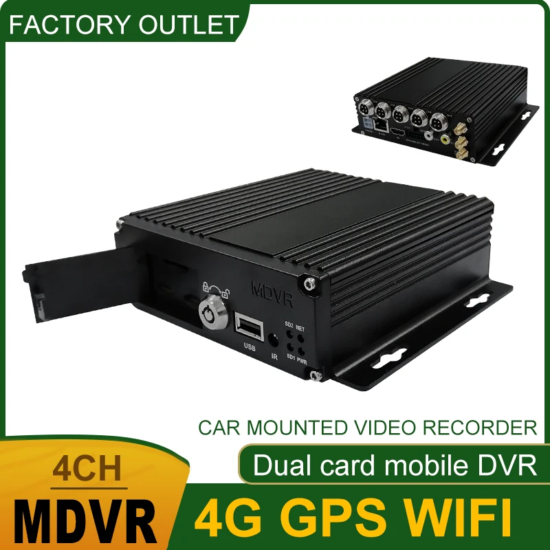 1080P MDVR 4CH Vehicle Video Recorder 9704 Security Surveillance Support Two TF Cards Mobile DVR Remote Monitor System for Truck