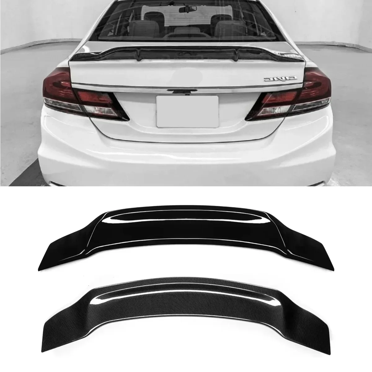 

For Honda Civic 2012-2015 9th Gen Rear Trunk Spoiler Wing Rear Roof Wing Rear Trunk Spoiler Body Kit Car Accessories