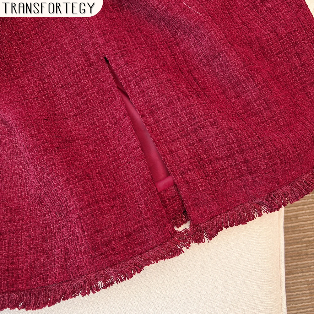 Plus size women's autumn/Winter casual skirt Loose and comfortable red commuter long skirt 2024 new women's clothing large size