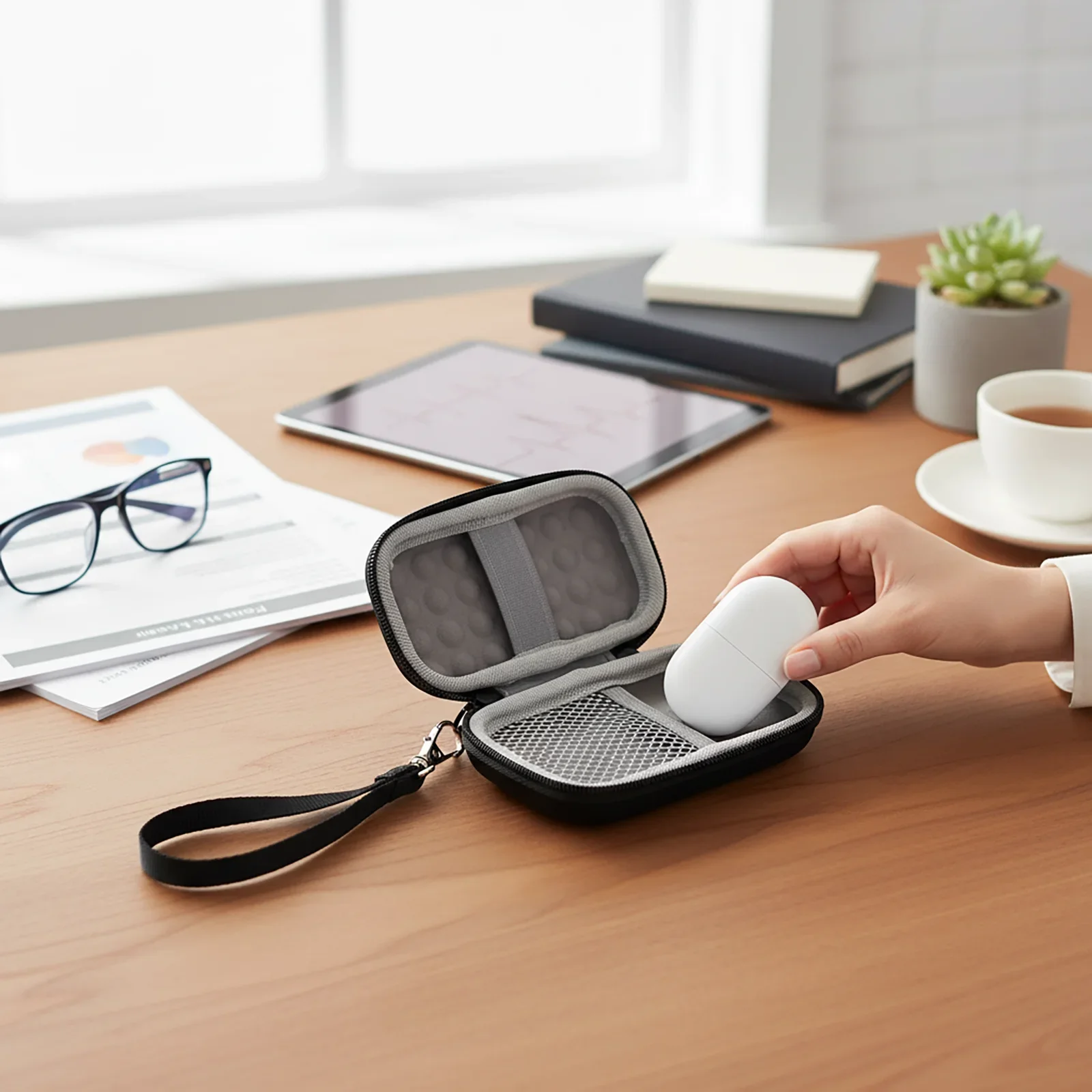 ECG Travel Box EKG Monitor Bag 11*6*3cm ECG Travel Case Organizer EVA Material Protection Health Management Tool