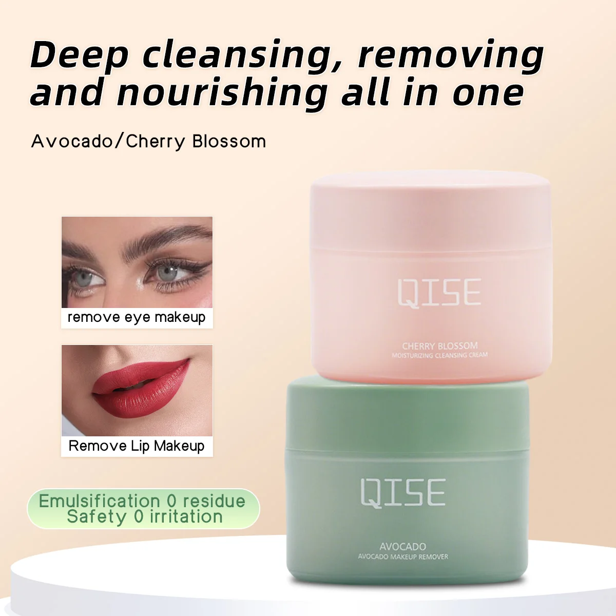 クレンジングバームは、2 in 1のクレンザーとリムーバーで、深く洗浄し、乳化しやすく、乾燥せずに潤いを与えます。