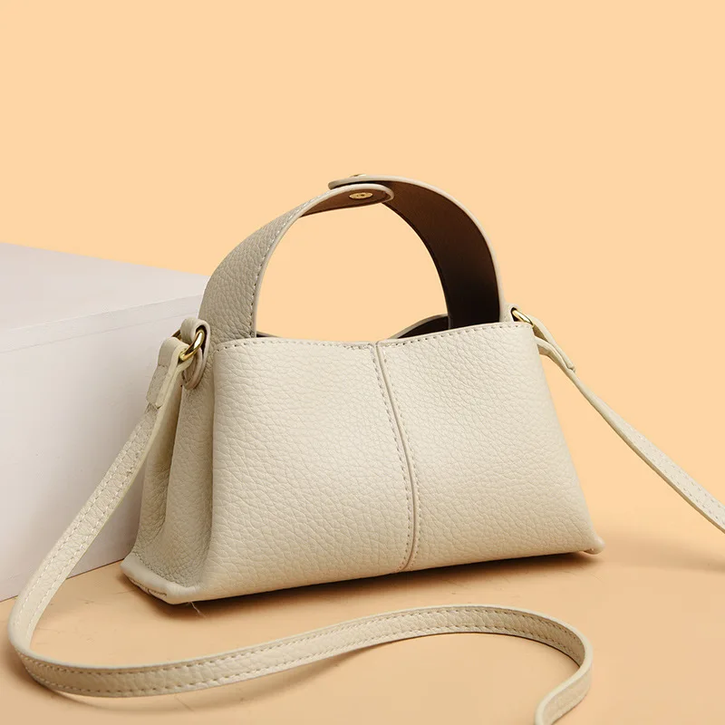 

​​Minimalist Square Tote Bag Solid Color Top Handle Convertible Crossbody Compact Work Purse Lunch Date Ready Pebbled Leather​​
