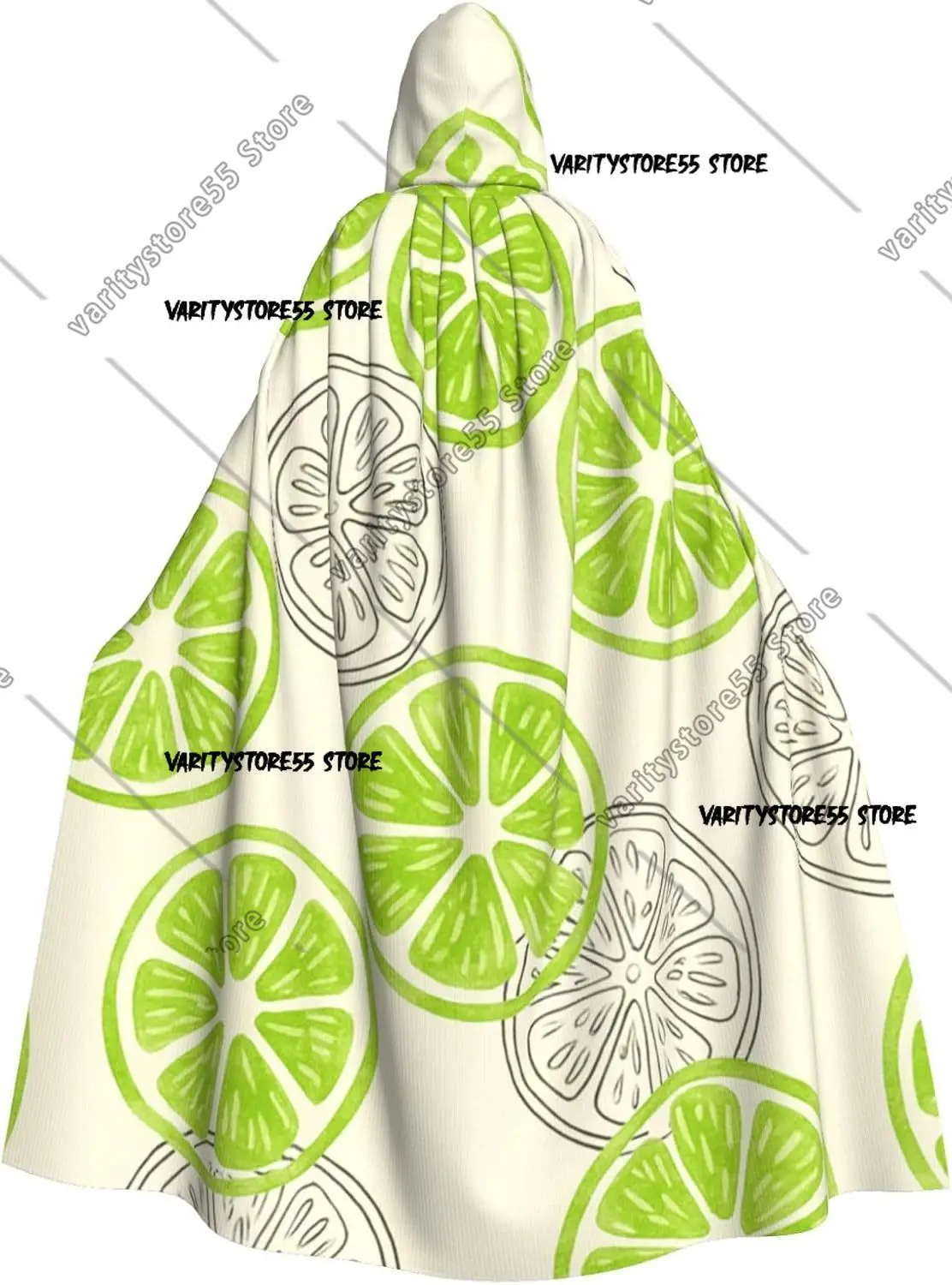 

Накидка с капюшоном из свежего лайма для взрослых, костюм на Хэллоуин, плащ с капюшоном