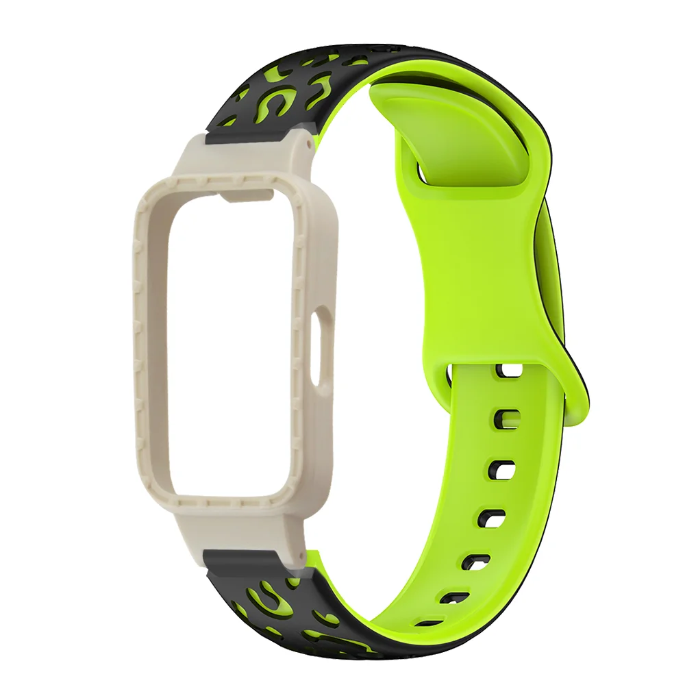 

Leopard Print Watch Strap with Protective Case For Huawei Band 8 Quick Release Lightweight Silicone Sport Smart Watchband Unisex