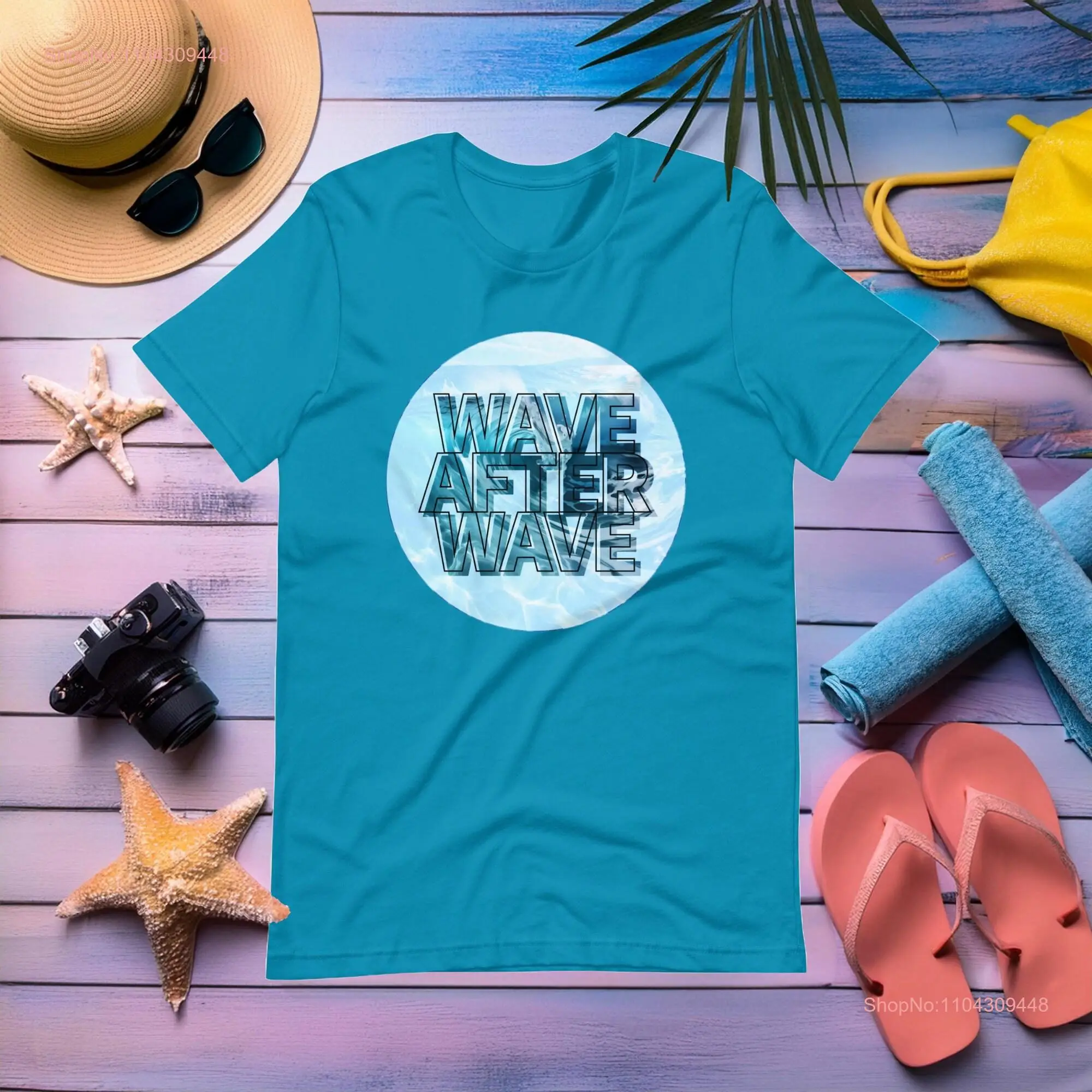 Wave After T Shirt Ocean Waves Beach Sea Staple  long or short sleeves