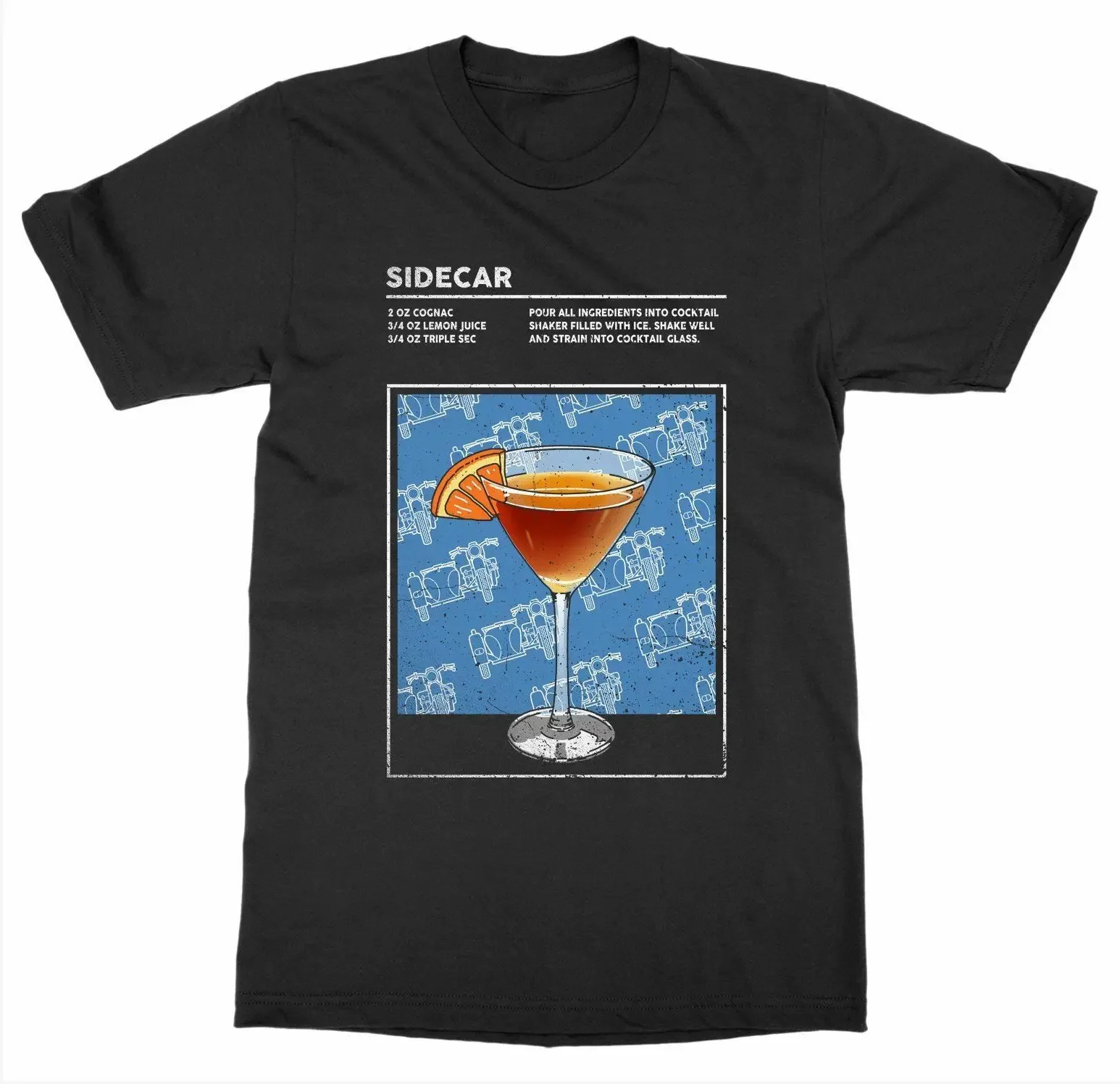 Mixed Drink Sidecar Cocktail Happy Hour Liquor Bartender T-Shirt 100% Cotton O-Neck Short Sleeve Casual Mens T-shirt Size S-3XL