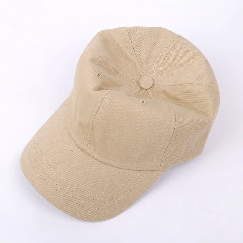 Custom Logo Kids Baseball Cap Adjustable Beige Cotton Sun Hat for Boys Girls Casual Outdoor view 3