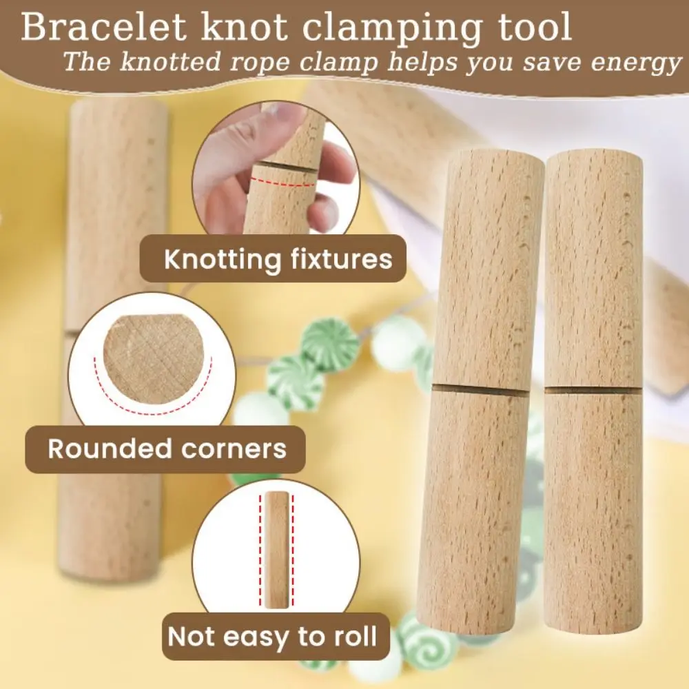 

2Pcs Ergonomic Design Knot Tightener Set Quick Tightening Smooth Surface Wooden Knot Pullers Portable Effort Saving