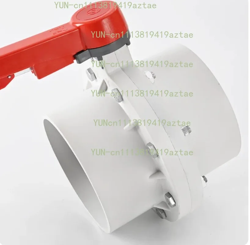 200mm Gray Integrated PVC Butterfly Valve, Plastic Butterfly Valve for Marine Aquaculture & Industrial Use