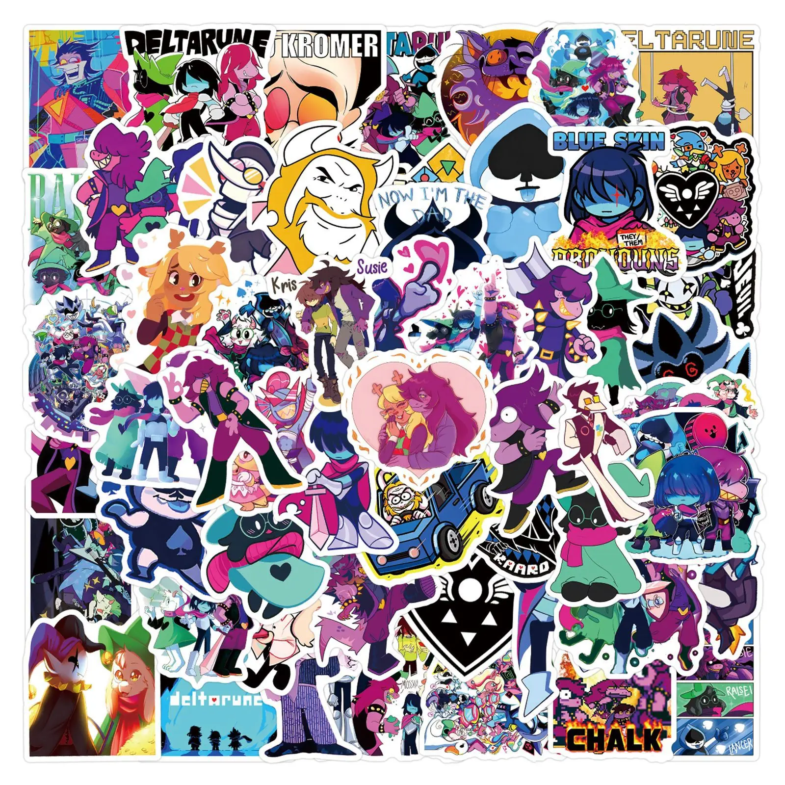 110pcs Cartoon Deltarune Creative Decorative Stationery Water Cup Hand Account Notebook Waterproof DIY Sticker