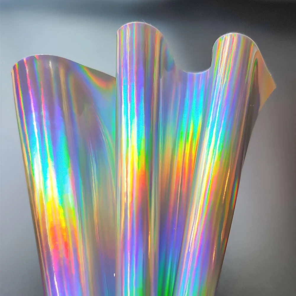 Hologram Iridescent Rainbow Mirrored Faux PU Leather Synthetic Laser Leatherette Fabric Craft Cloth DIY Bows Making Earring