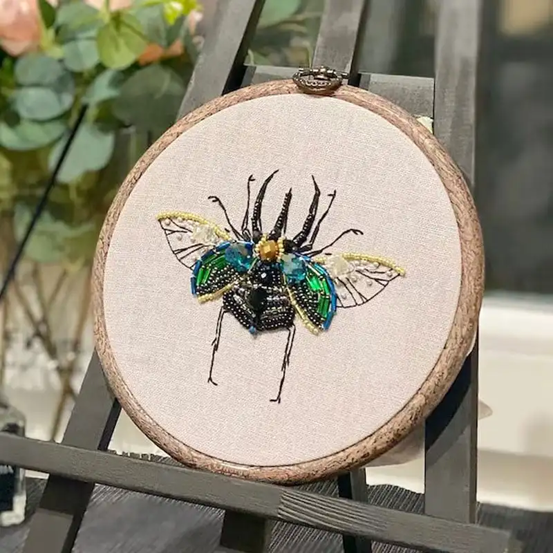 Insect Bead Embroidery DIY Craft Kit Insect Series Bead Embroidery Crafts Butterfly Beetle Puzzle Handmade Cross Stitch