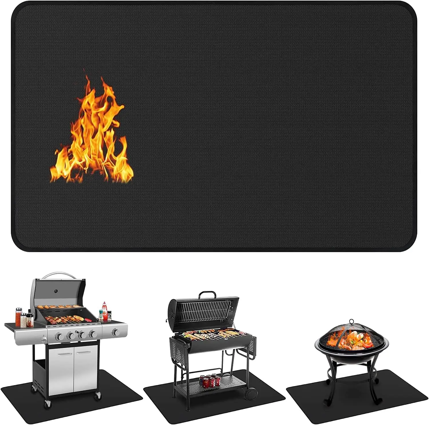 

60"x40" Under Grill Mat – Double-Sided Fireproof BBQ Pad for Decks, Patios & Fireplaces