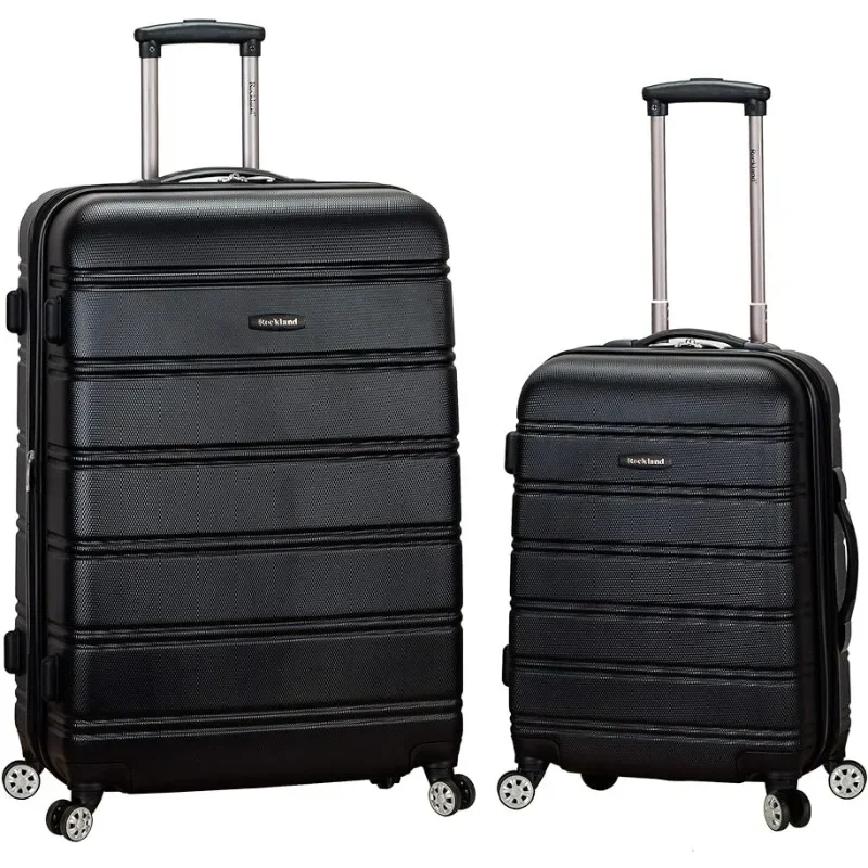 

Rockland Melbourne Hardside Expandable Spinner Wheel Luggage, Black, 2-Piece Set (20/28) Luggage Sets