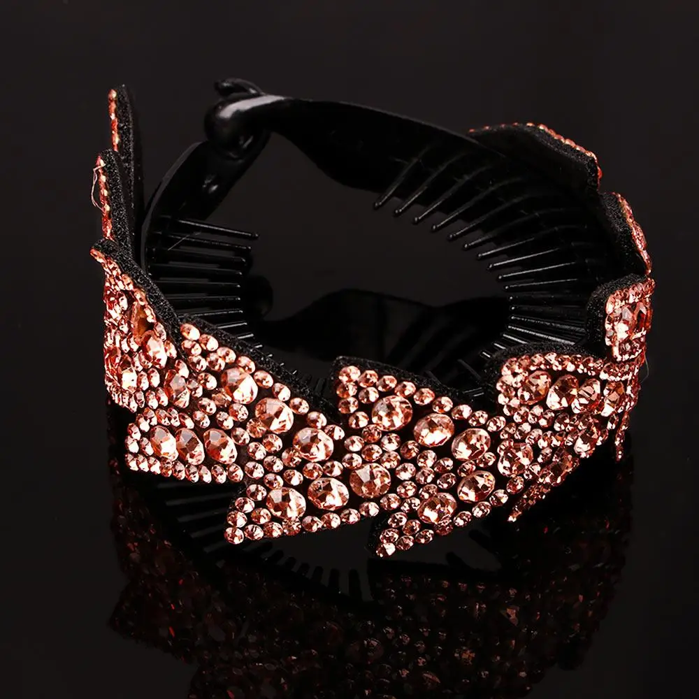Hairpin Shiny Hair Accessories Rhinestone Women Bird Nest Twist Clip Floral Bun Maker Headwear Leaves Hair Claw