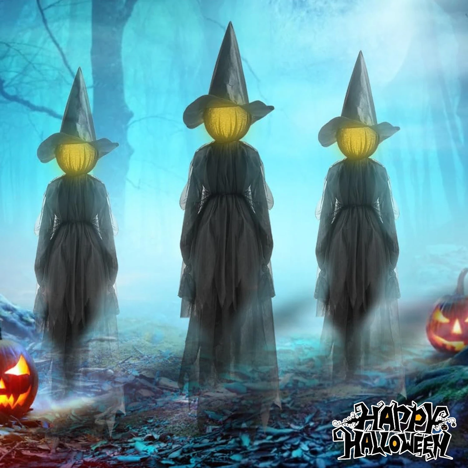 

Light Sound Activated Witch Decor 2025 Halloween Motion Sensor Hand Holding Witches Chilling Spooky Figures Display Essential