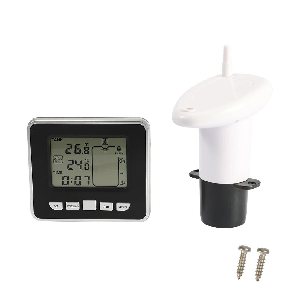 Ultrasonic Water Liquid Depth Level Meter Sensor with LCD Display Water level Sensor Detect Water Depth Watertank Temperature