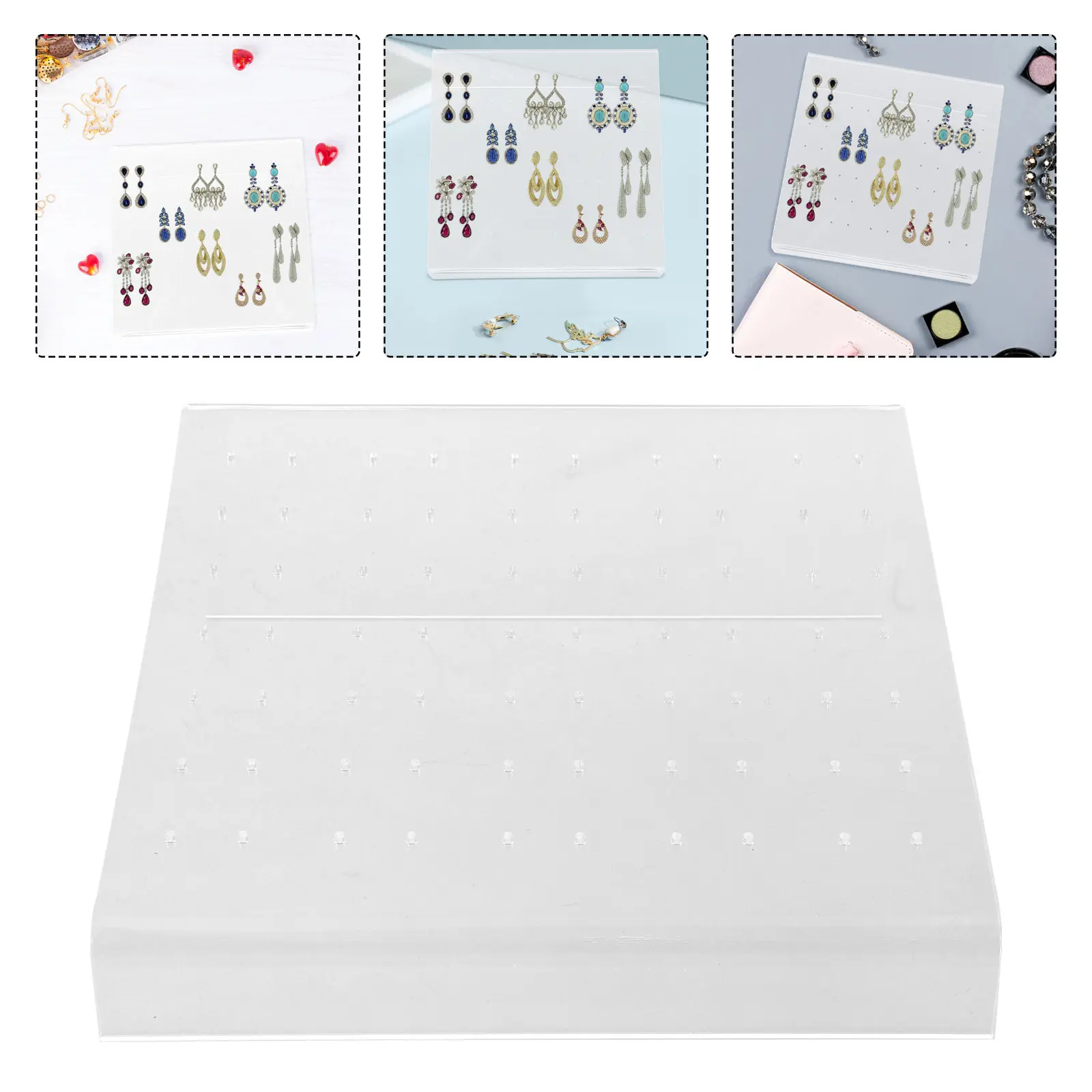 

Acrylic Jewelry Display Stand Clear Earring Holder Organizer Ear Studs Storage Rack for Home Stores Exhibitions Vanity