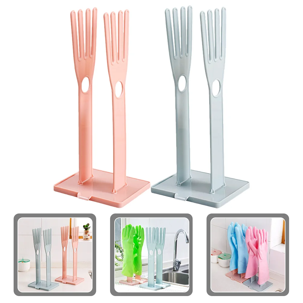 

2 Pcs Glove Drain Rack Sink Drying Dish Detachable Sponge Dryer Abs Storage Holder for Kitchen Towel