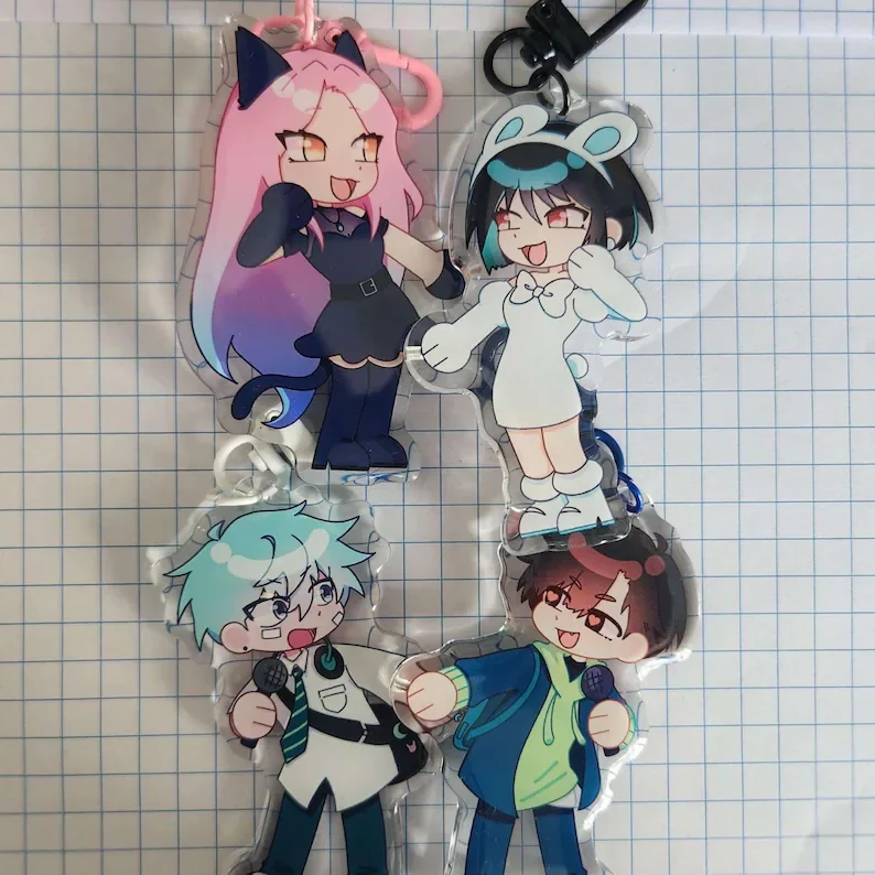 Sci-Fi Alien Style Double Sided Acrylic Bag Charm Cute Fashion Ornament Pendant for Fans Gift