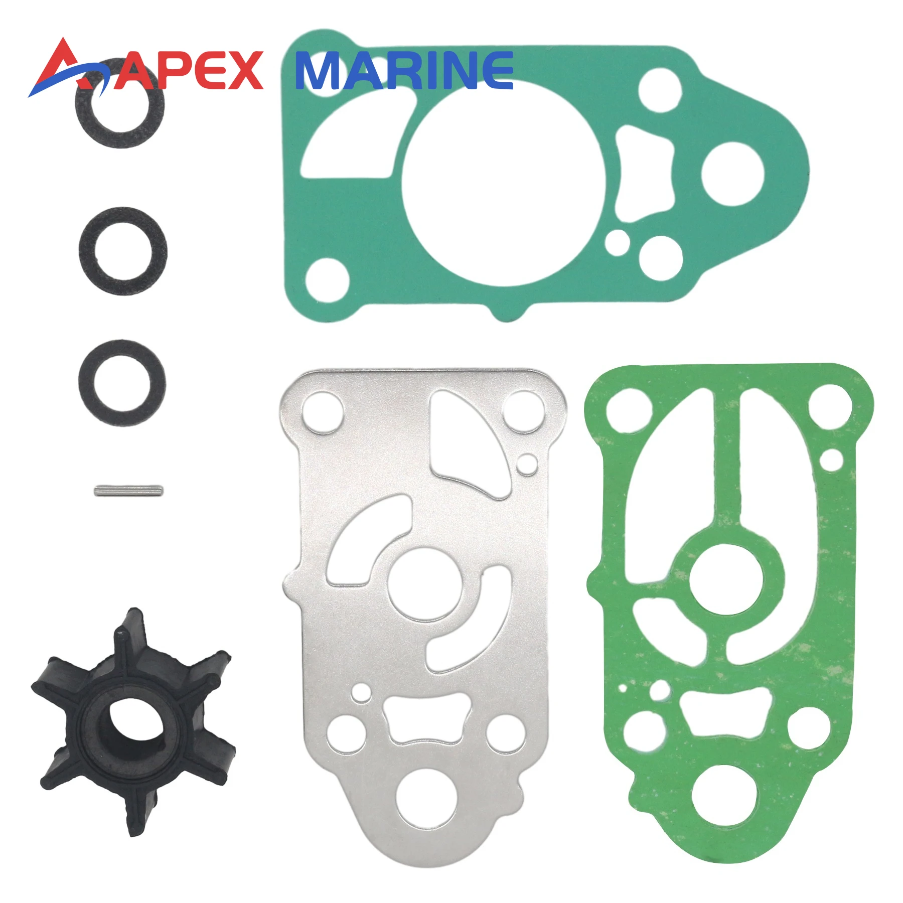 Outboard Water Pump Impeller Repair Kit Fits for Tohatsu 4 Stroke 2HP 2.5HP 3.5HP MFS2C MFS2.5C MFS3.5C 369-65021-1 369-65021-1M