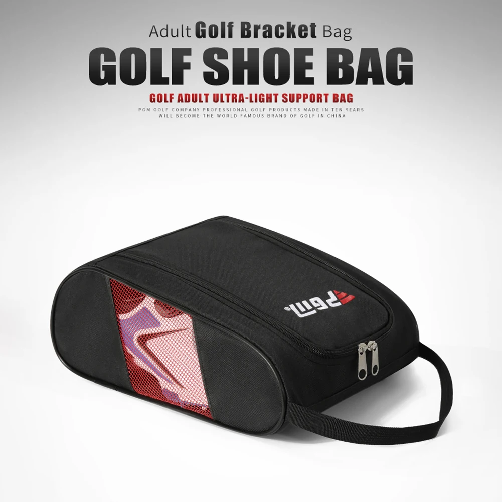 Unisex Golf Shoe Carrier Bags with Zipper Nylon Travel Shoes Carrier Bags Hand-Held Breathable Ultra-light Sports Accessories