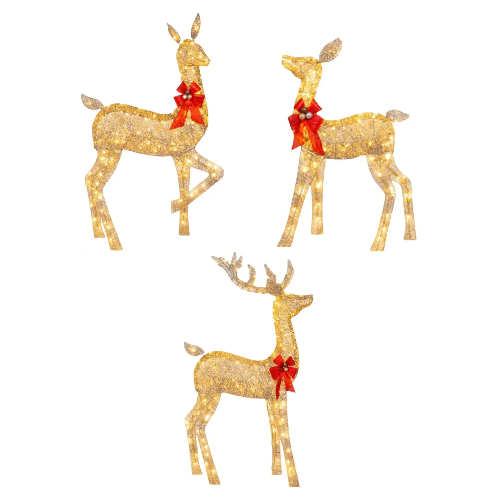 Outdoor Lighted Christmas Deer Yard Ornament Decorations for Indoor Outside