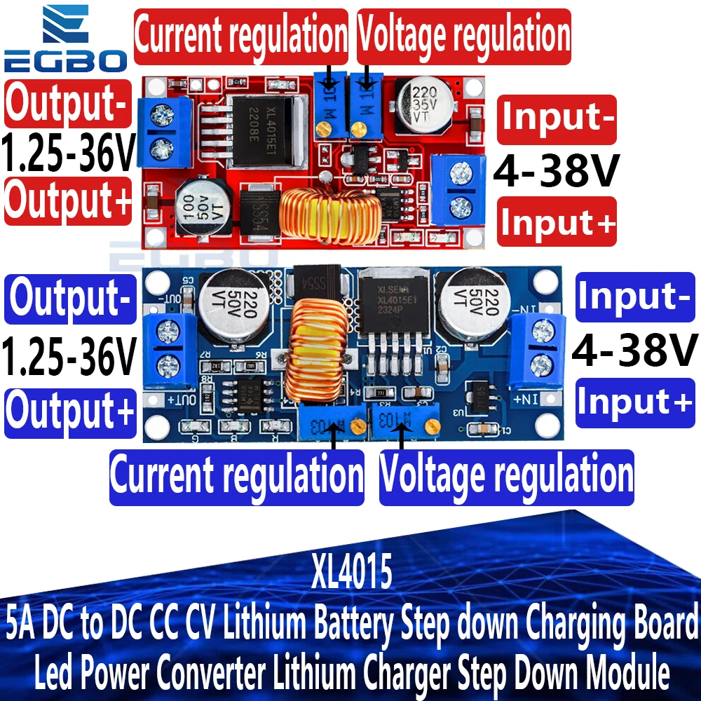 Original 5A DC to DC CC CV Lithium Battery Step down Charging Board Led Power Converter Lithium Charger Step Down Module XL4015