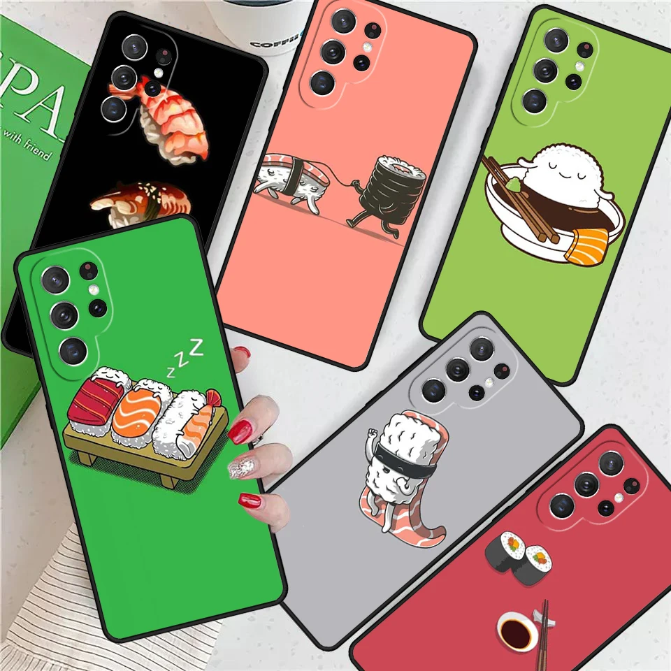 Japanese cuisine Sushi food For Samsung Galaxy S24 Ultra S21 S22 S8 S9 S10E Note 10 20 Plus FE S23 Phone case Cover Coque