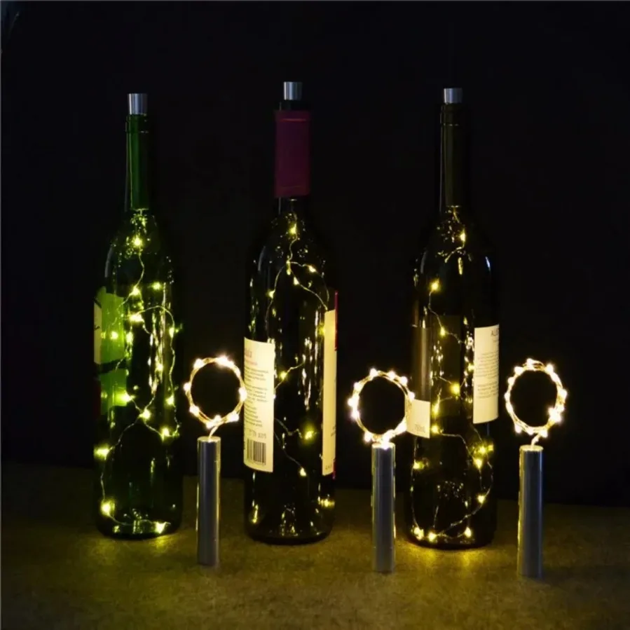 3/2 Stuks Led Wijnfles Kurk Starry Light String Voor Festival Bruiloft Kerstdecoratie Feest Decor Koperdraad Nachtlampje