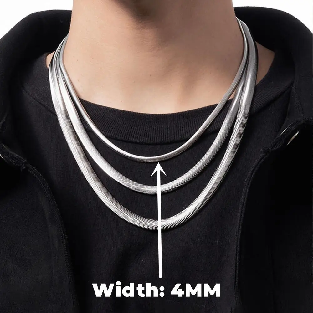Bold Snake Bone Halskette Für Mann Frau Titan Stahl Schlüsselbein Kette Neue Hip Hop Schmuck Unisex Punk Zubehör Großhandel