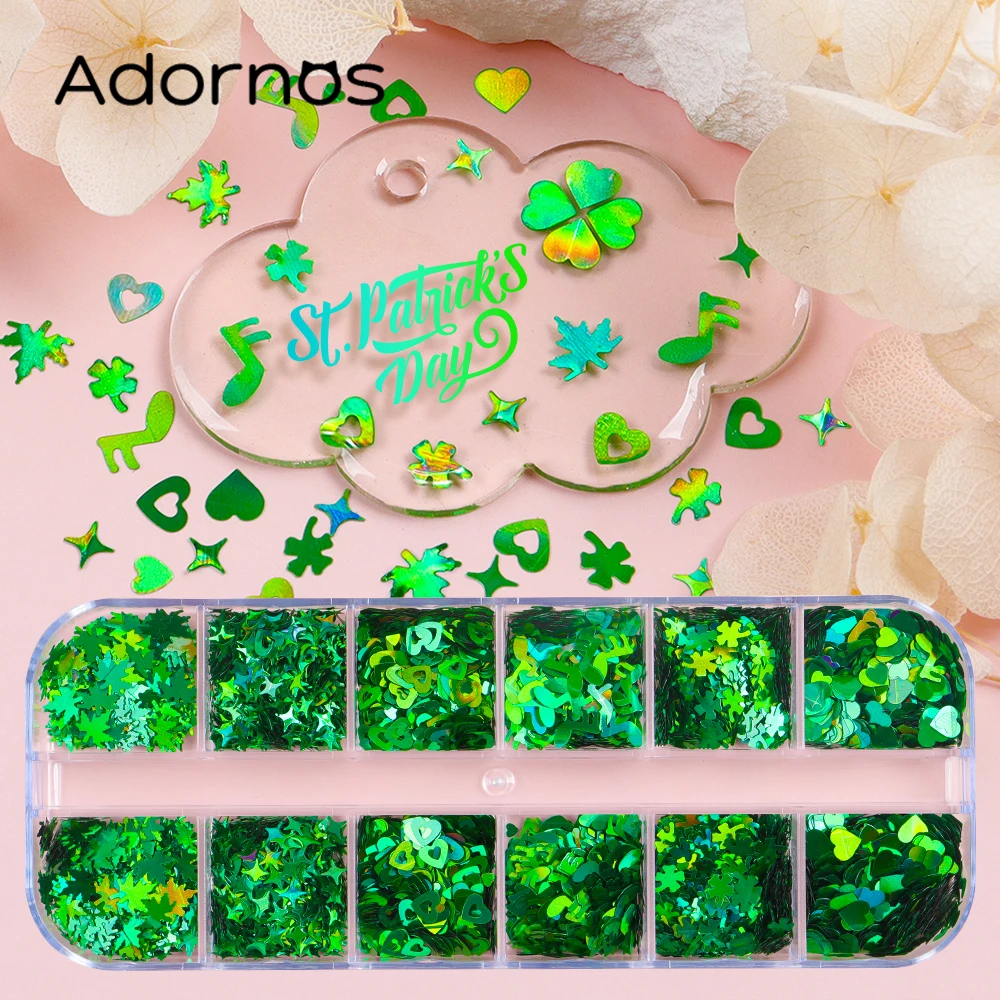 ترتر نمشم أخضر لراتنج الإيبوكسي ، حشوات قالب سيليكون ، مهرجان تصنعه بنفسك ، يوم القديس باتريك ، صناعة الحرف اليدوية