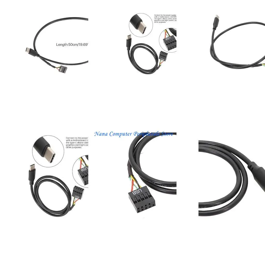 

F68C USB 9PIN до USB C Вторичный экран ПК ЖК -экраны 9PIN USB -кабельный адаптер